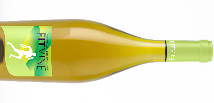 Chardonnay bottle scrolling onto screen from left hand side